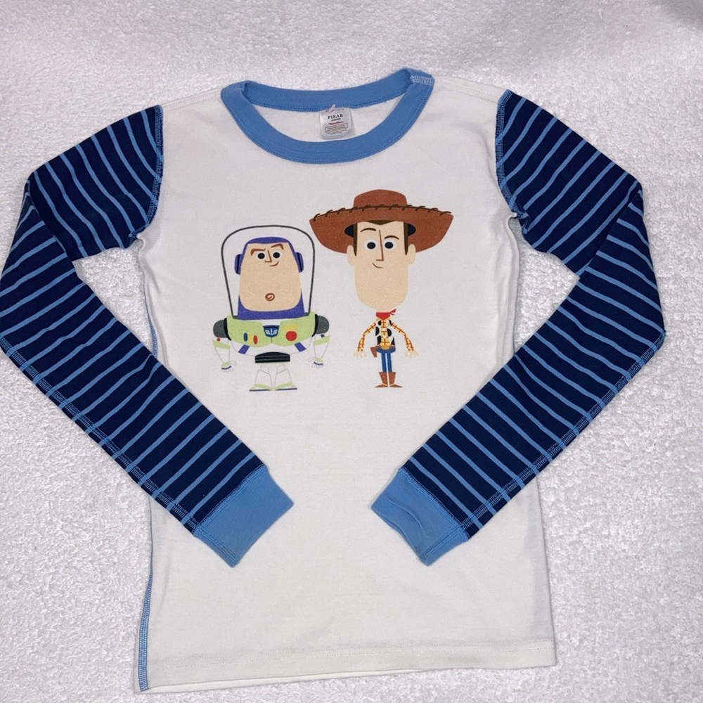 Hanna Andersson Toy Story woody buzz snug fit long sleeve pajama top 150 cm 12